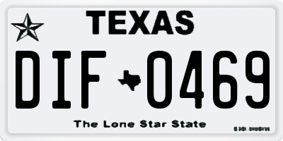 TX license plate DIF0469