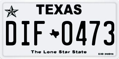TX license plate DIF0473