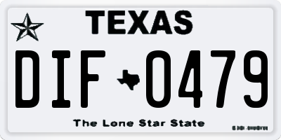 TX license plate DIF0479