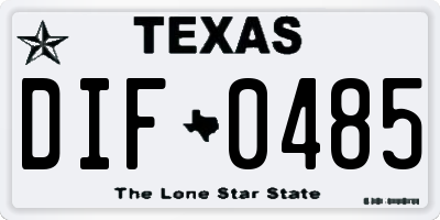TX license plate DIF0485
