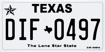 TX license plate DIF0497