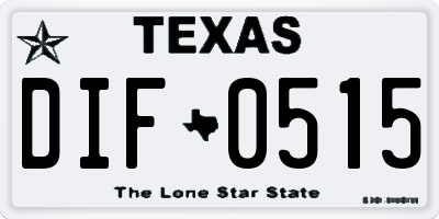 TX license plate DIF0515