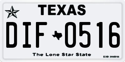 TX license plate DIF0516