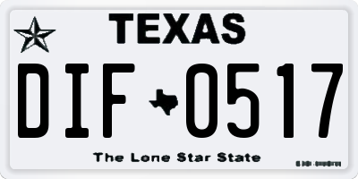 TX license plate DIF0517