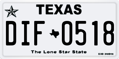 TX license plate DIF0518