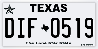 TX license plate DIF0519