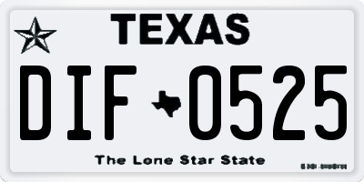 TX license plate DIF0525