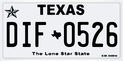 TX license plate DIF0526