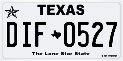 TX license plate DIF0527