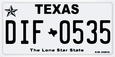 TX license plate DIF0535