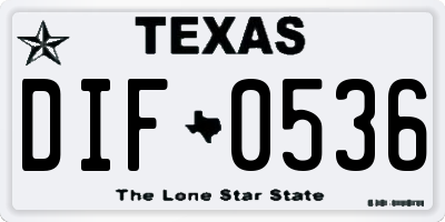TX license plate DIF0536