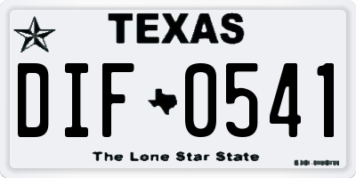 TX license plate DIF0541