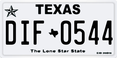TX license plate DIF0544