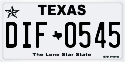 TX license plate DIF0545