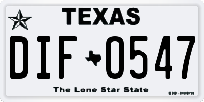 TX license plate DIF0547