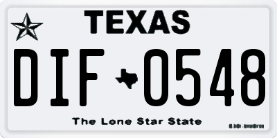 TX license plate DIF0548