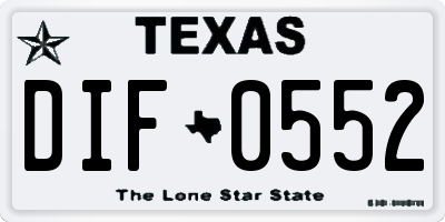 TX license plate DIF0552
