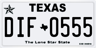 TX license plate DIF0555