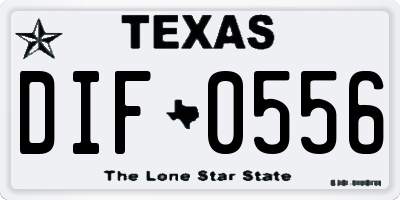 TX license plate DIF0556