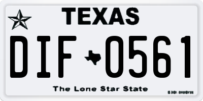 TX license plate DIF0561