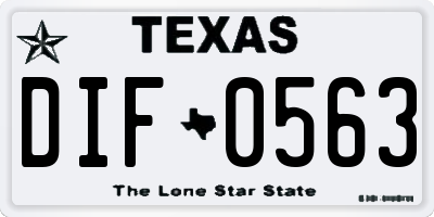 TX license plate DIF0563