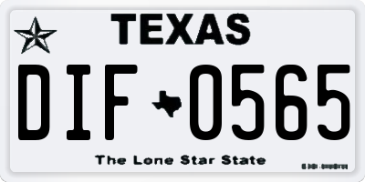 TX license plate DIF0565