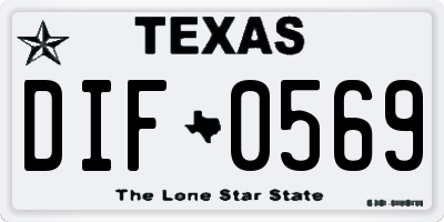 TX license plate DIF0569