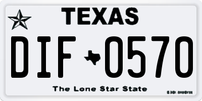 TX license plate DIF0570