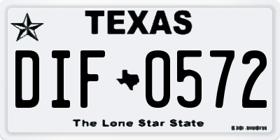 TX license plate DIF0572
