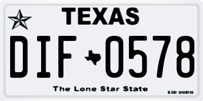 TX license plate DIF0578