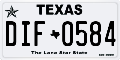 TX license plate DIF0584
