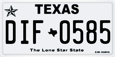 TX license plate DIF0585