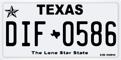 TX license plate DIF0586