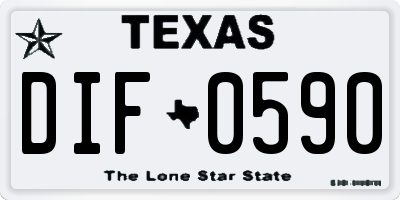 TX license plate DIF0590