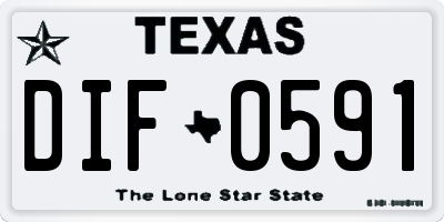 TX license plate DIF0591