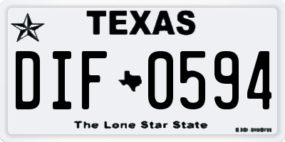TX license plate DIF0594