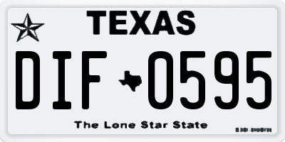 TX license plate DIF0595