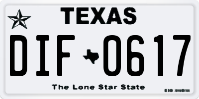 TX license plate DIF0617
