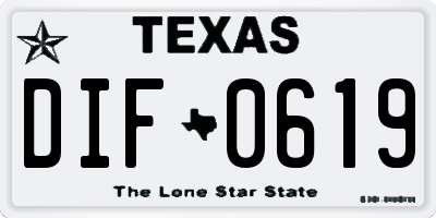 TX license plate DIF0619
