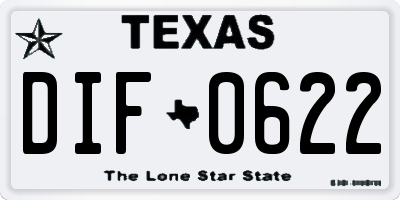 TX license plate DIF0622