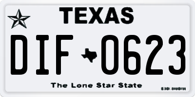 TX license plate DIF0623
