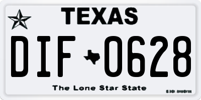 TX license plate DIF0628