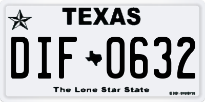 TX license plate DIF0632