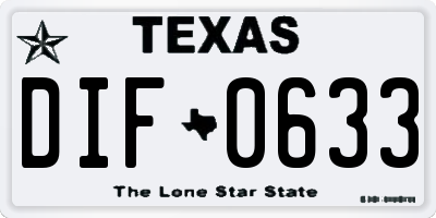 TX license plate DIF0633