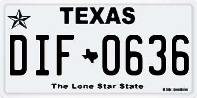 TX license plate DIF0636