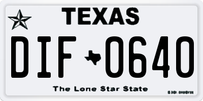 TX license plate DIF0640