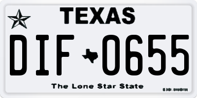 TX license plate DIF0655