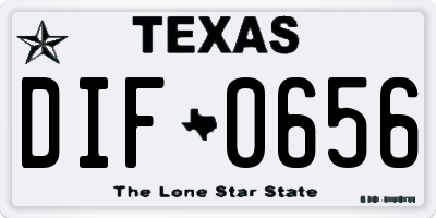 TX license plate DIF0656
