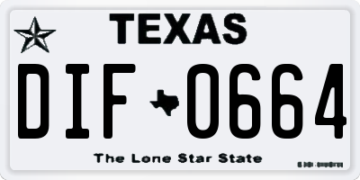 TX license plate DIF0664