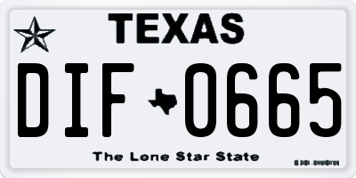TX license plate DIF0665